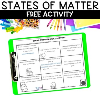 Preview of States of Matter FREE Activity