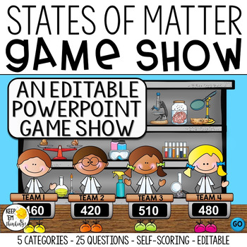 Preview of States of Matter Game Show Properties of Matter, Solids Liquids and Gases Review
