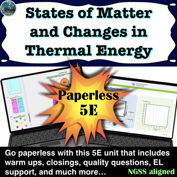States of Matter, Gas Laws, and Thermal Energy 5E Lesson Paperless