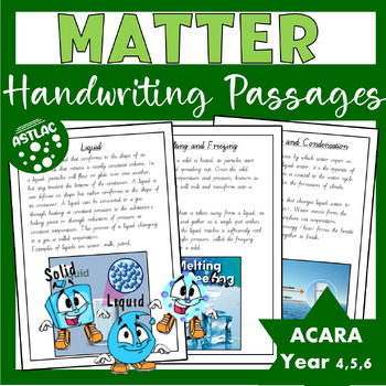 Preview of States of Matter - Handwriting Passages (Vic Modern Cursive)