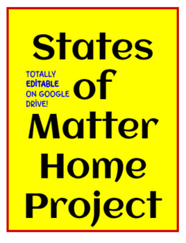 Preview of States of Matter Home Project 