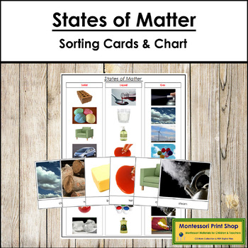 Preview of States of Matter - Information Cards, Sorting Cards & Control Chart