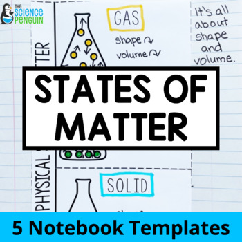 Preview of States of Matter Science Interactive Notebook | Solid Liquid Gas Sort Vocabulary