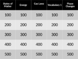 States of Matter Jeopardy Review