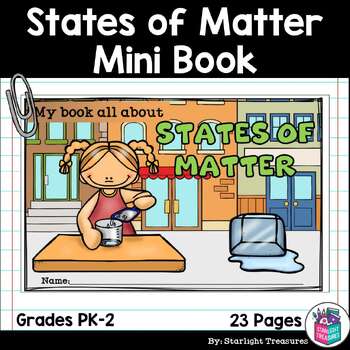 Preview of States of Matter Mini Book for Early Readers: Physical Science, Solid Liquid Gas
