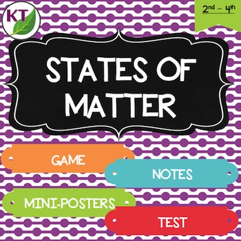 Preview of States of Matter Mini Unit: Posters, Notes, Game, and Test