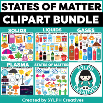 Preview of States of Matter Moveable ClipArt for Science Activities
