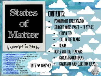 Preview of States of Matter Notes