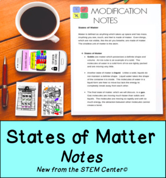 Preview of States of Matter Notes - Distance Learning