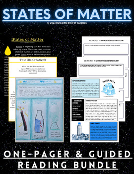 Preview of States of Matter One-Pager + Guided Reading Activity Bundle