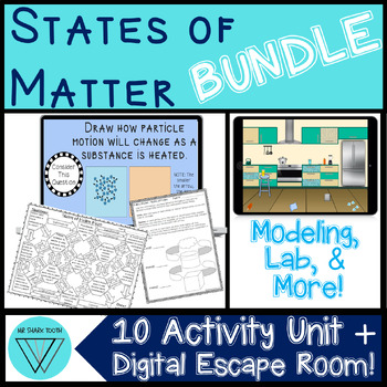 Preview of States of Matter & Phase Change Activities: MS-PS1-4 Unit + Review + Escape Room