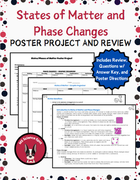 Preview of States of Matter & Phases of Matter Poster Project