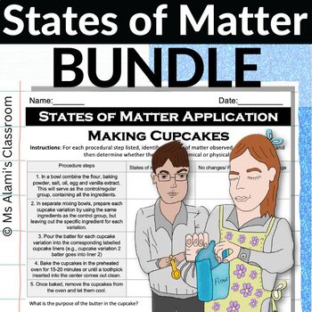 Preview of States of Matter Physical and Chemical Change BUNDLE