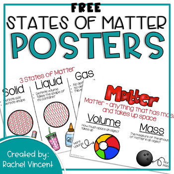 Preview of States of Matter Posters FREEBIE