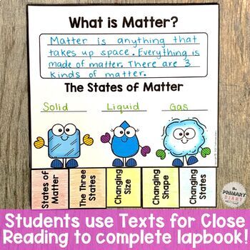 States of Matter Project Benchmark Advance 2nd Grade Unit 10 Flipbook