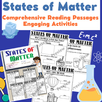 Preview of States of Matter: Reading Passages, Activities, Task Cards,Labs, Posters