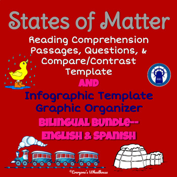 Preview of States of Matter: Reading Passages & Graphic Organizer Bilingual Bundle