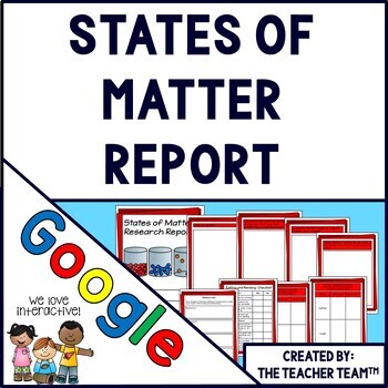 Preview of States of Matter Report | Google Classroom | Google Slides 