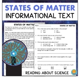 States and Properties of Matter 5th Grade Science Reading Passage
