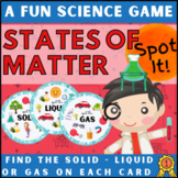 States of Matter Solid Liquid Gas SPOT IT CARD GAME Scienc