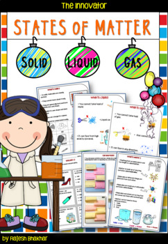 Preview of States of Matter – Solid, Liquid and Gas WITH Worksheets and Activities