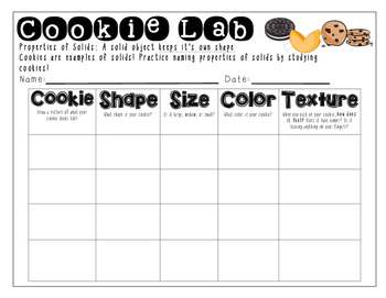 Preview of States of Matter: Solids- Cracker and Cookie Lab Report Sheets