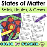 States of Matter Solids, Liquids, & Gases Color by Number 
