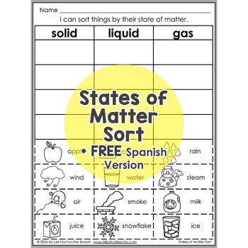 States of Matter Sorting Activity by Nicole and Eliceo | TpT