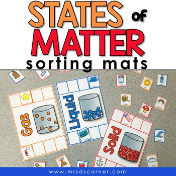Preview of States of Matter Sorting Mats [3 mats included] | Solid Liquid Gas Sorting Mats