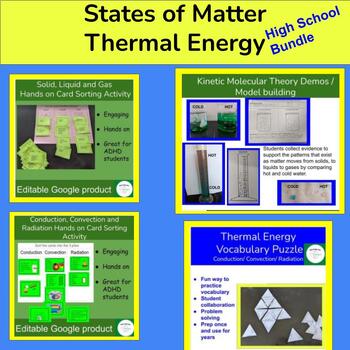 Preview of States of Matter / Thermal Energy High School Hands on Activities for a Unit