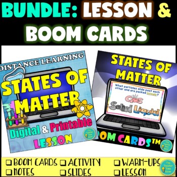 Preview of Solid, Liquid & Gas- States of Matter- Boom Cards, Notes, Slides, and Activity