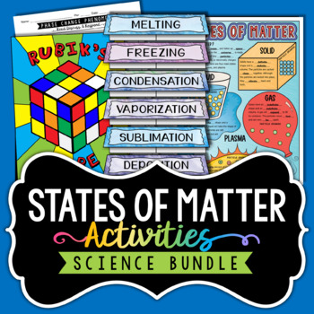 Preview of States of Matter Activity Bundle - Doodle Notes, Lab, Project, and More!