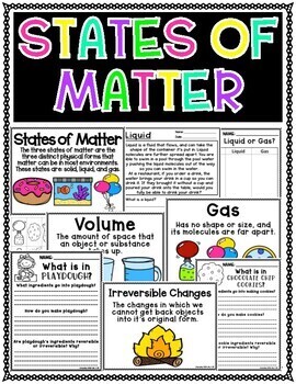 Preview of States of Matter Unit Science Activity Bundle- Solids, Liquids, Gases