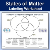 States of Matter Venn Diagram Worksheet - Science | Chemistry