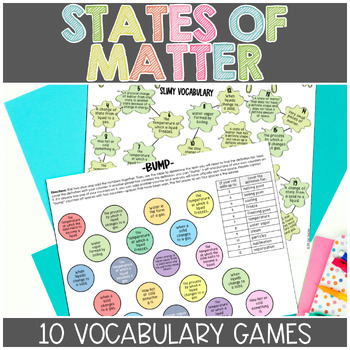 Preview of States of Matter Vocabulary Science Games