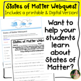 States of Matter Webquest- Digital & Printable Included!