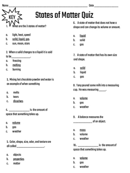 states of matter experiments for 2nd grade