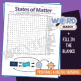 States of Matter Word Search Vocabulary Activity Worksheet