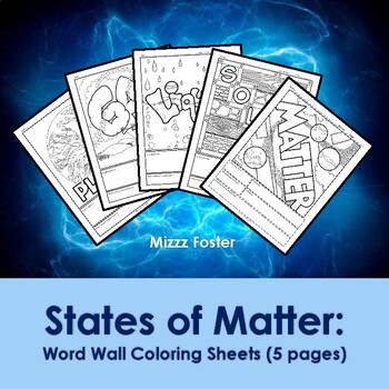 Preview of States of Matter Word Wall Coloring Sheets (5 pages)