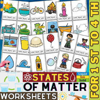 Preview of States of Matter Worksheets | Science Unit | K, 1st, 2nd and 3rd Grades