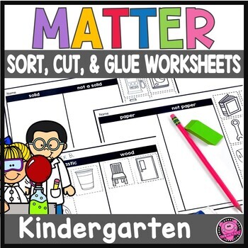 Preview of Kindergarten States of Matter Solids Liquids & Gases NGSS Science Worksheets