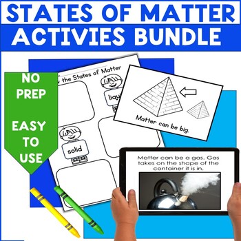 Preview of States of Matter Worksheets With Posters Sorting Activity Google Slides Lesson