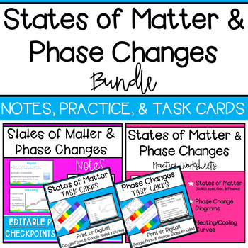 Preview of States of Matter and Phases Changes BUNDLE {Notes, Practice, & Task Cards}