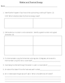 States of Matter and Thermal Energy Test Assessment