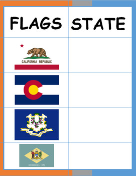 Preview of States of the USA (Flags) Activity Sheet