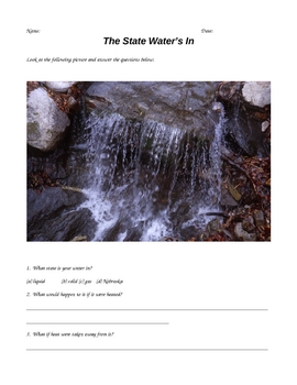 Preview of States of water / states of matter worksheets