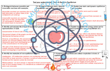 Preview of Static & Dynamic Equilibrium Revision Table + ANSWERS