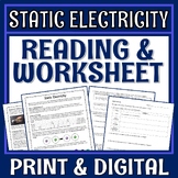 Static Electricity Reading Article and Worksheet