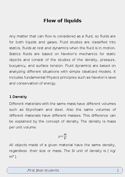 Preview of Static fluids properties