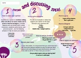 Stating and discussing ideas (skills sheet with tasks)